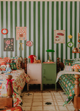 Papel de Parede Infantil - Listrado Largo Irregular Verde Pinheiro